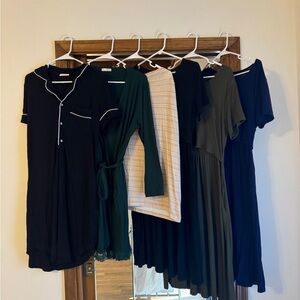 Medium Nursing/Breastfeeding Mama Bundle 3 Dresses, Cover, Robe & Nightgown Lot